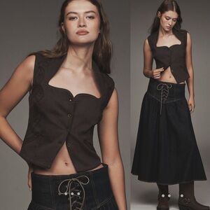 By Anthropologie Sculpted Vest Top